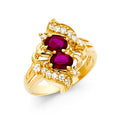14K Yellow Gold Fancy CZ & Mother's Ring - RG1961