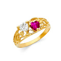 14K Yellow Gold Fancy CZ & Mother's Ring - RG1966