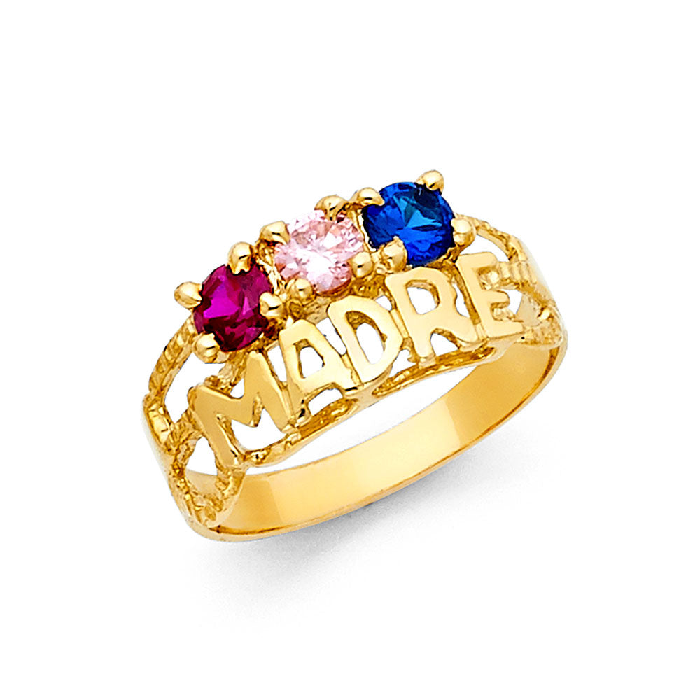 14K Yellow Gold Fancy CZ & Mother's Ring - RG1972