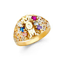 14K Yellow Gold Fancy CZ & Mother's Ring - RG1976