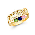 14K Yellow Gold Fancy CZ & Mother's Ring - RG1979