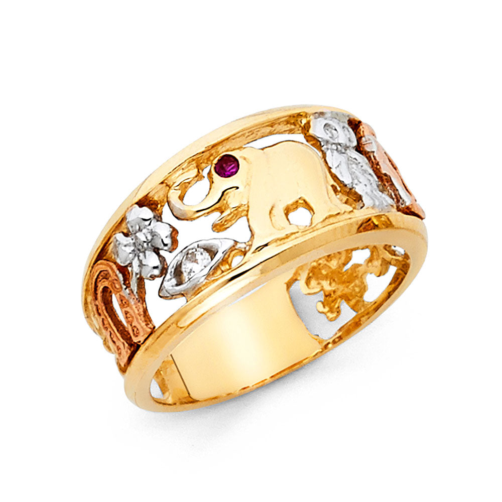 14K Yellow Gold Butterfly, Animal & Lucky Ring - RG2060