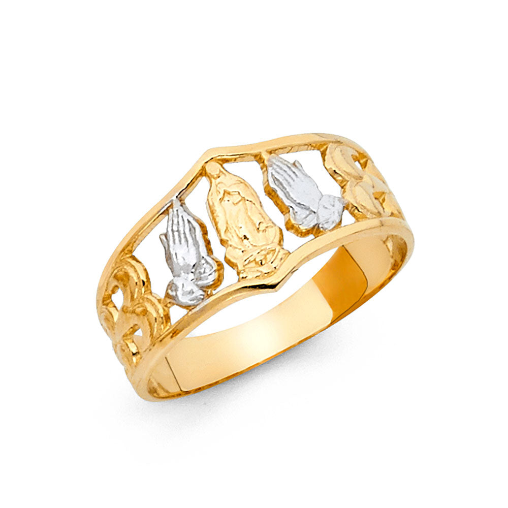 14K Yellow Gold Religious, 15 Años & Crown Ring - RG2062