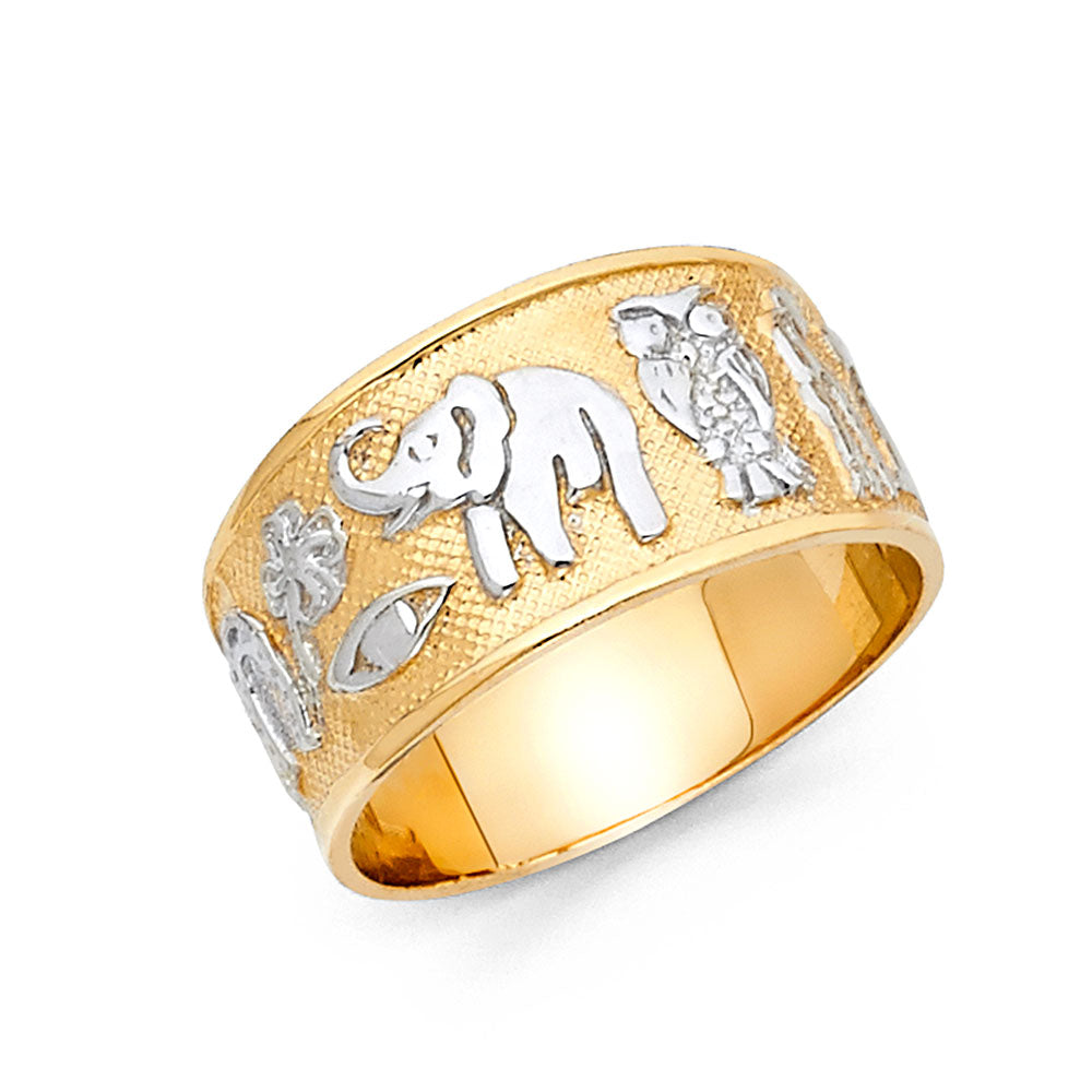 14K Yellow Gold Butterfly, Animal & Lucky Ring - RG2063