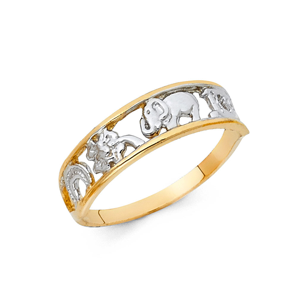 14K Yellow Gold Butterfly, Animal & Lucky Ring - RG2065