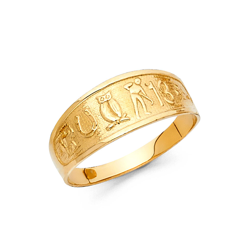 14K Yellow Gold Butterfly, Animal & Lucky Ring - RG2067