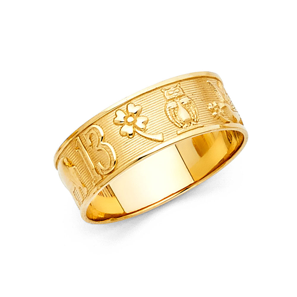 14K Yellow Gold Butterfly, Animal & Lucky Ring - RG2068