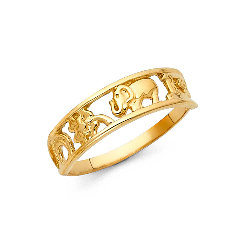 14K Yellow Gold Butterfly, Animal & Lucky Ring - RG2070