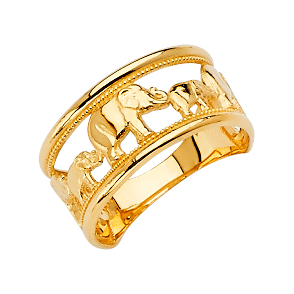 14K Yellow Gold Butterfly, Animal & Lucky Ring - RG2075