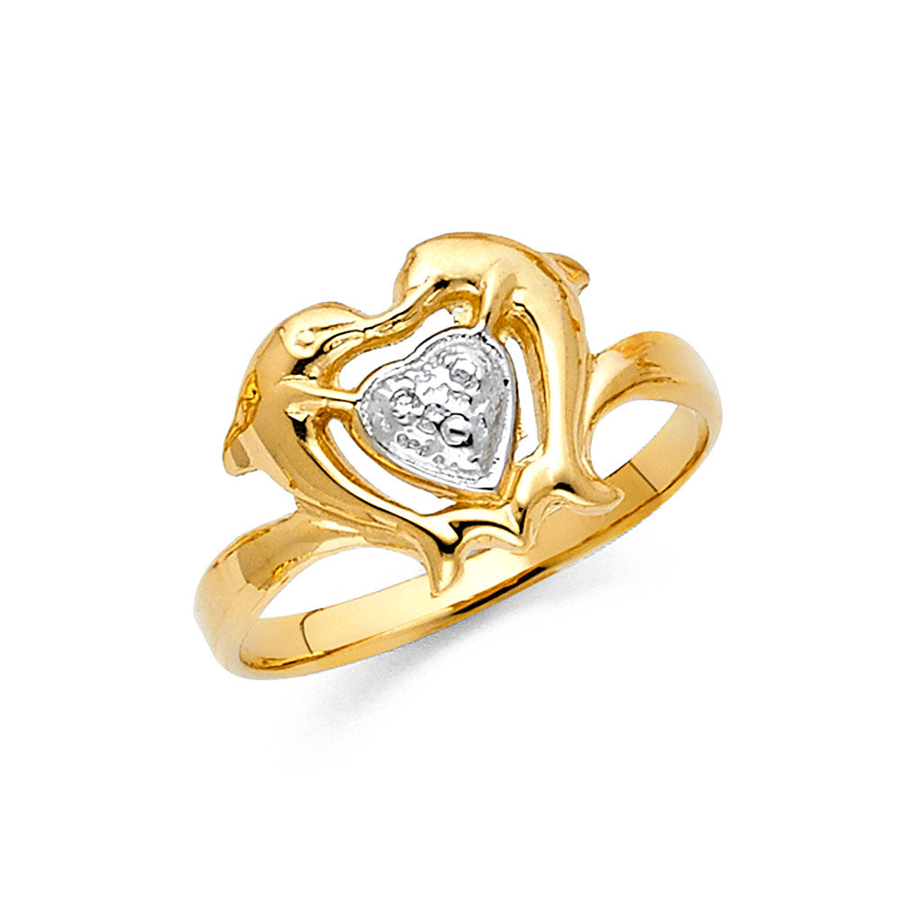 14K Yellow Gold Butterfly, Animal & Lucky Ring - RG2085