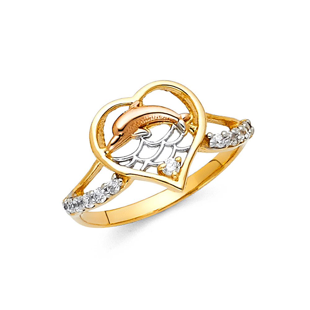 14K Yellow Gold Butterfly, Animal & Lucky Ring - RG2086