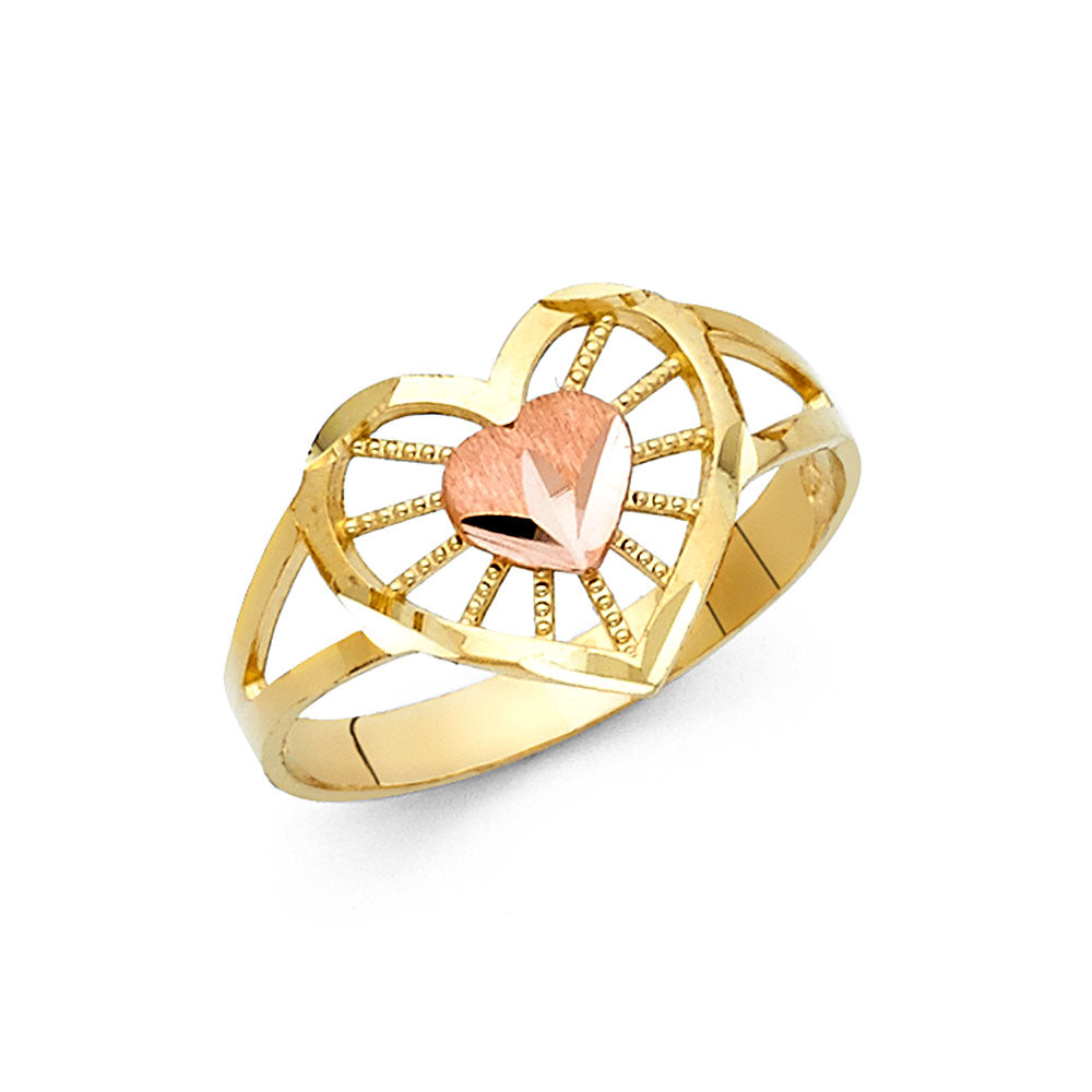 14K Yellow Gold Religious, 15 Años & Crown Ring - RG2117