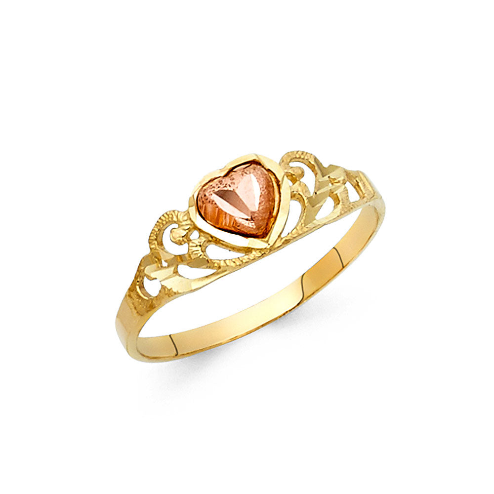 14K Yellow Gold Religious, 15 Años & Crown Ring - RG2118