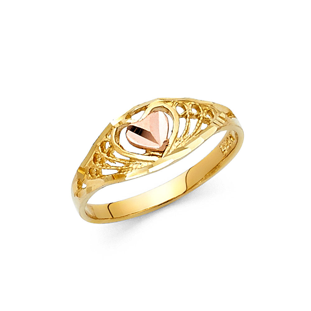 14K Yellow Gold Religious, 15 Años & Crown Ring - RG2122