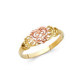 14K Yellow Gold Religious, 15 Años & Crown Ring - RG2123