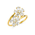 14K Tri Color Flower, Heart & Light Ring - RG2135