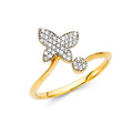 14K Yellow Gold Butterfly, Animal & Lucky Ring - RG2137