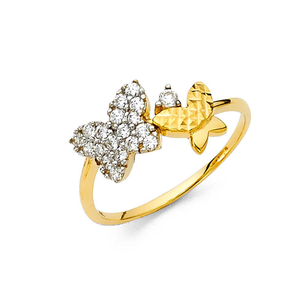 14K Yellow Gold Butterfly, Animal & Lucky Ring - RG2139