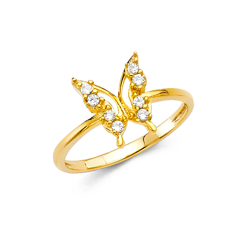 14K Yellow Gold Butterfly, Animal & Lucky Ring - RG2144