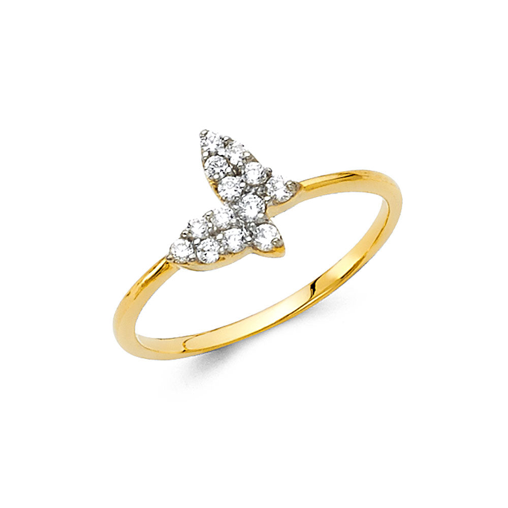 14K Yellow Gold Butterfly, Animal & Lucky Ring - RG2145