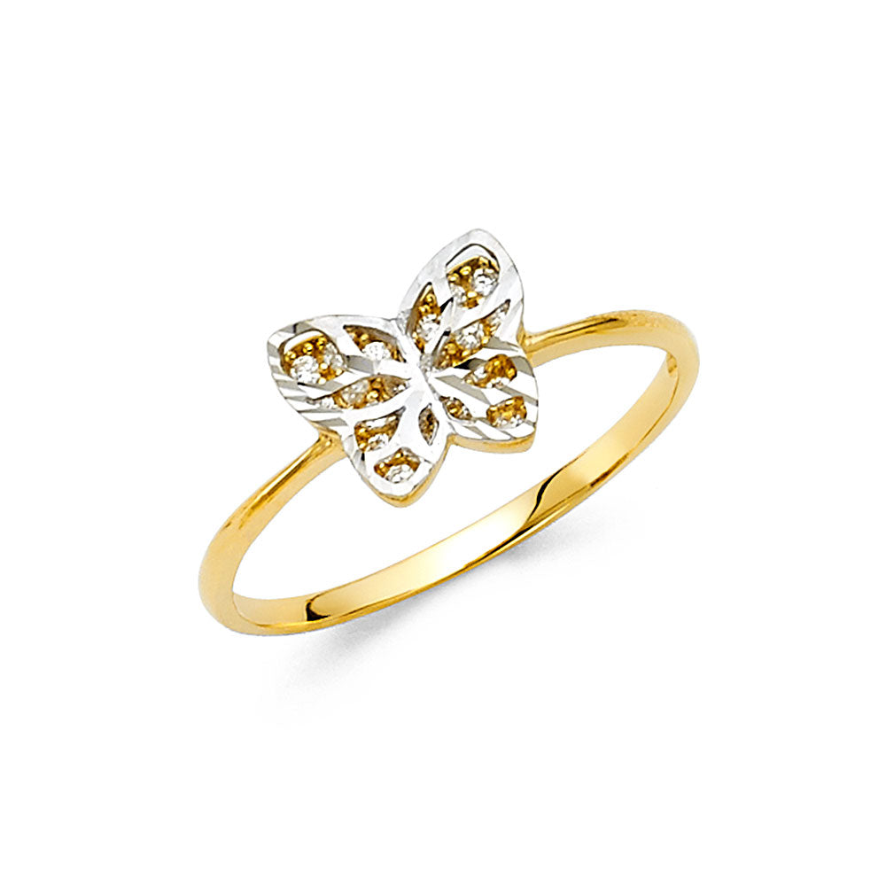 14K Yellow Gold Butterfly, Animal & Lucky Ring - RG2146