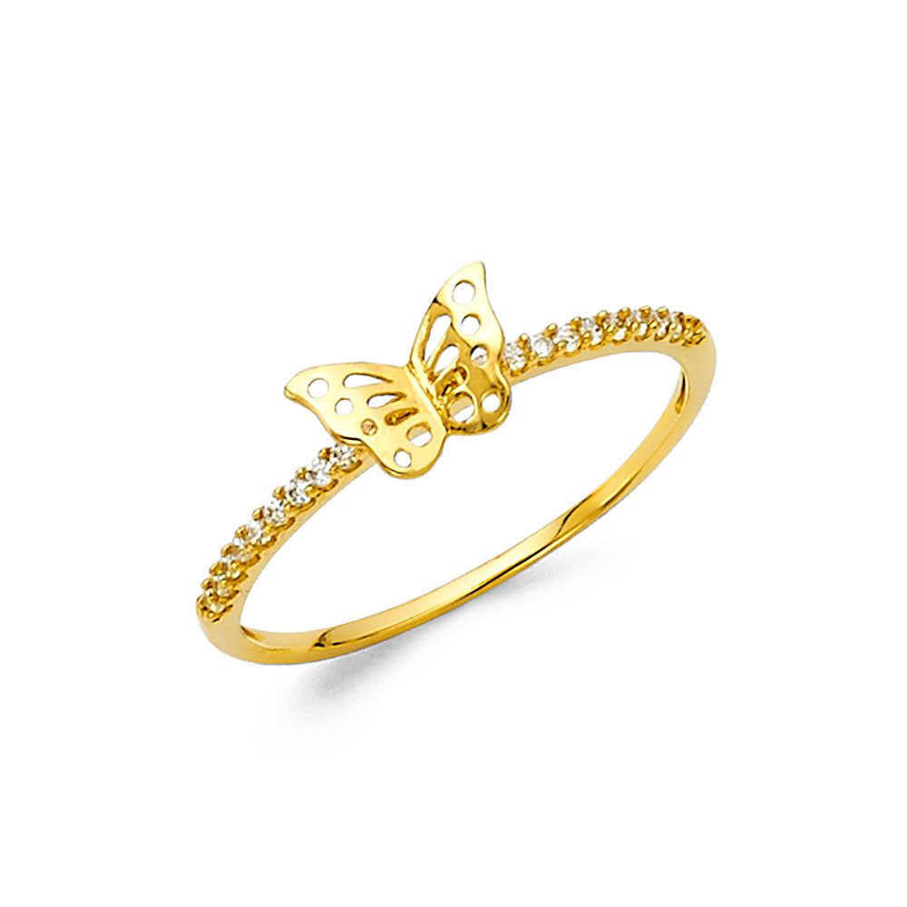 14K Yellow Gold Butterfly, Animal & Lucky Ring - RG2147