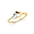 14K Yellow Gold Flower, Heart & Light Ring - RG2161