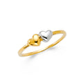 14K Yellow Gold Flower, Heart & Light Ring - RG2164