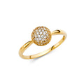 14K Yellow Gold Flower, Heart & Light Ring - RG2166