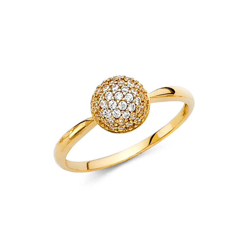14K Yellow Gold Flower, Heart & Light Ring - RG2166