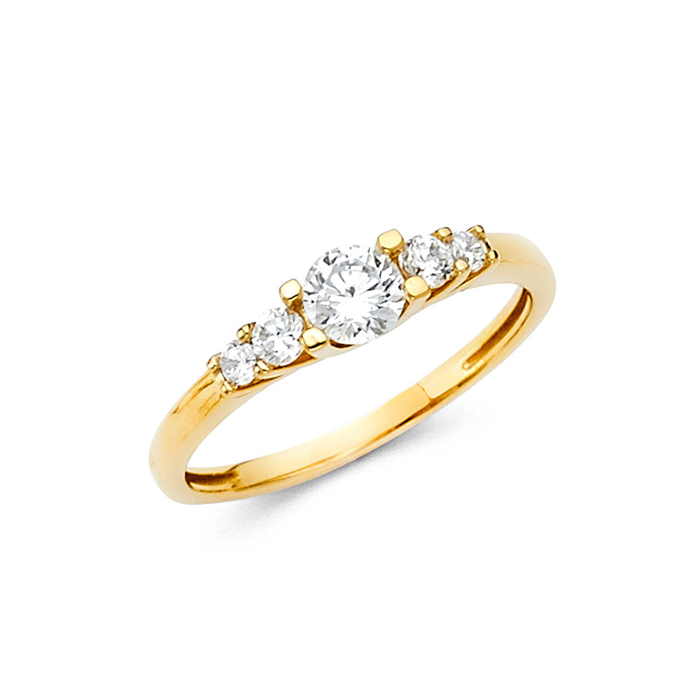 14K Yellow Gold CZ Engagement Ring - RG2169
