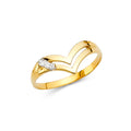 14K Yellow Gold Flower, Heart & Light Ring - RG2171
