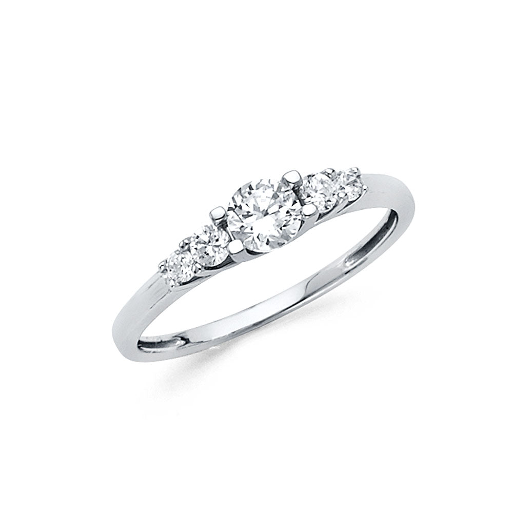 14K Yellow Gold CZ Engagement Ring - RG2180