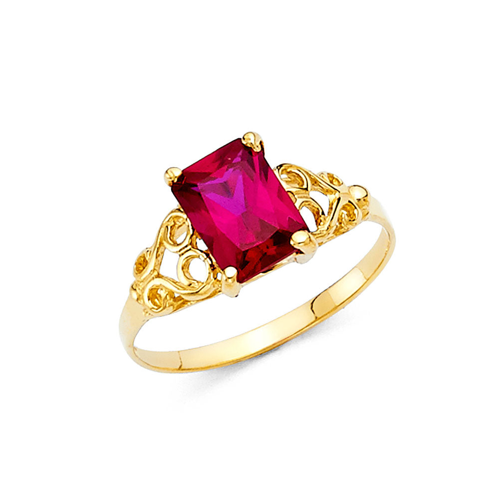 14K Yellow Gold Fancy CZ & Mother's Ring - RG2184