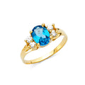 14K Yellow Gold Fancy CZ & Mother's Ring - RG2186