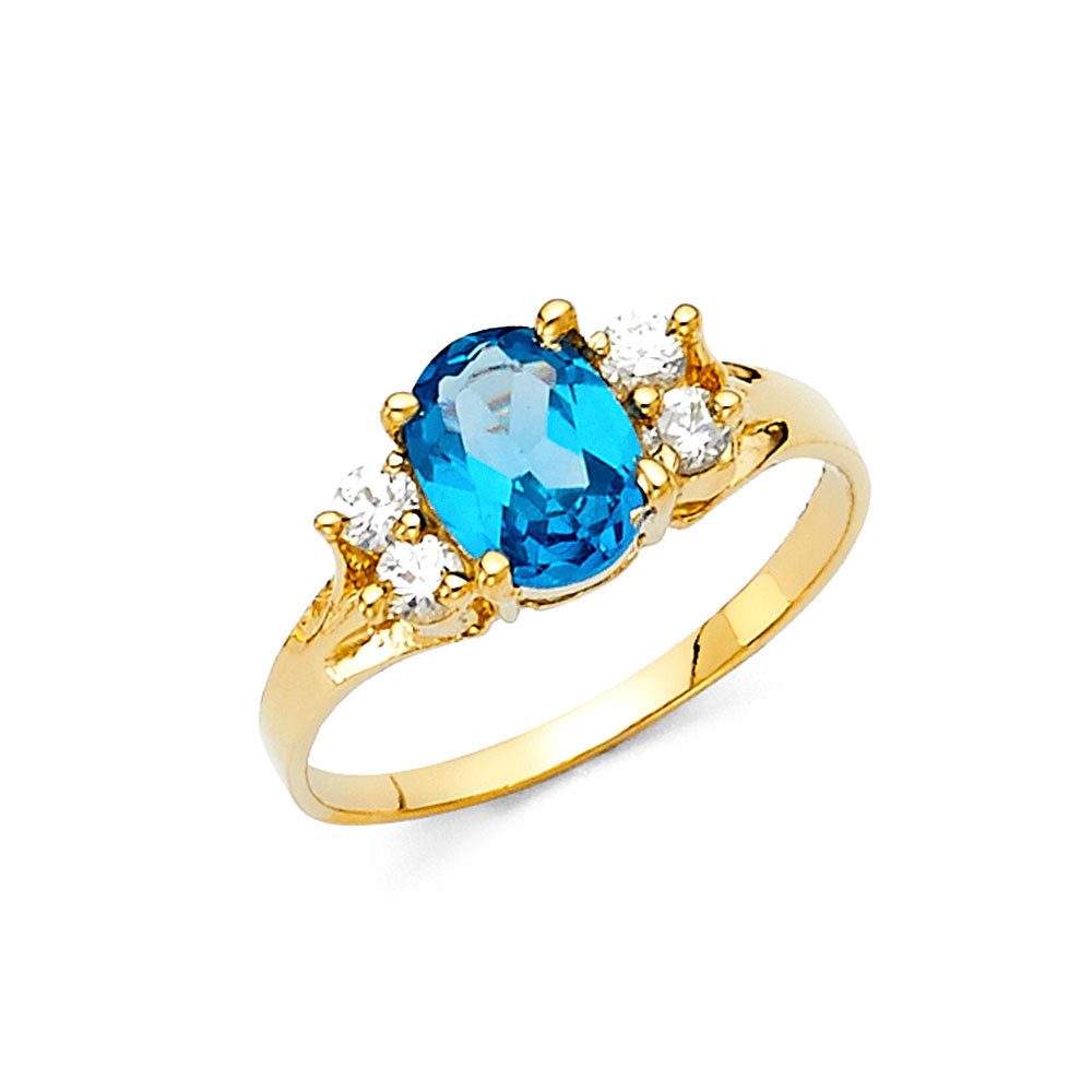 14K Yellow Gold Fancy CZ & Mother's Ring - RG2186
