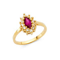 14K Yellow Gold Fancy CZ & Mother's Ring - RG2187