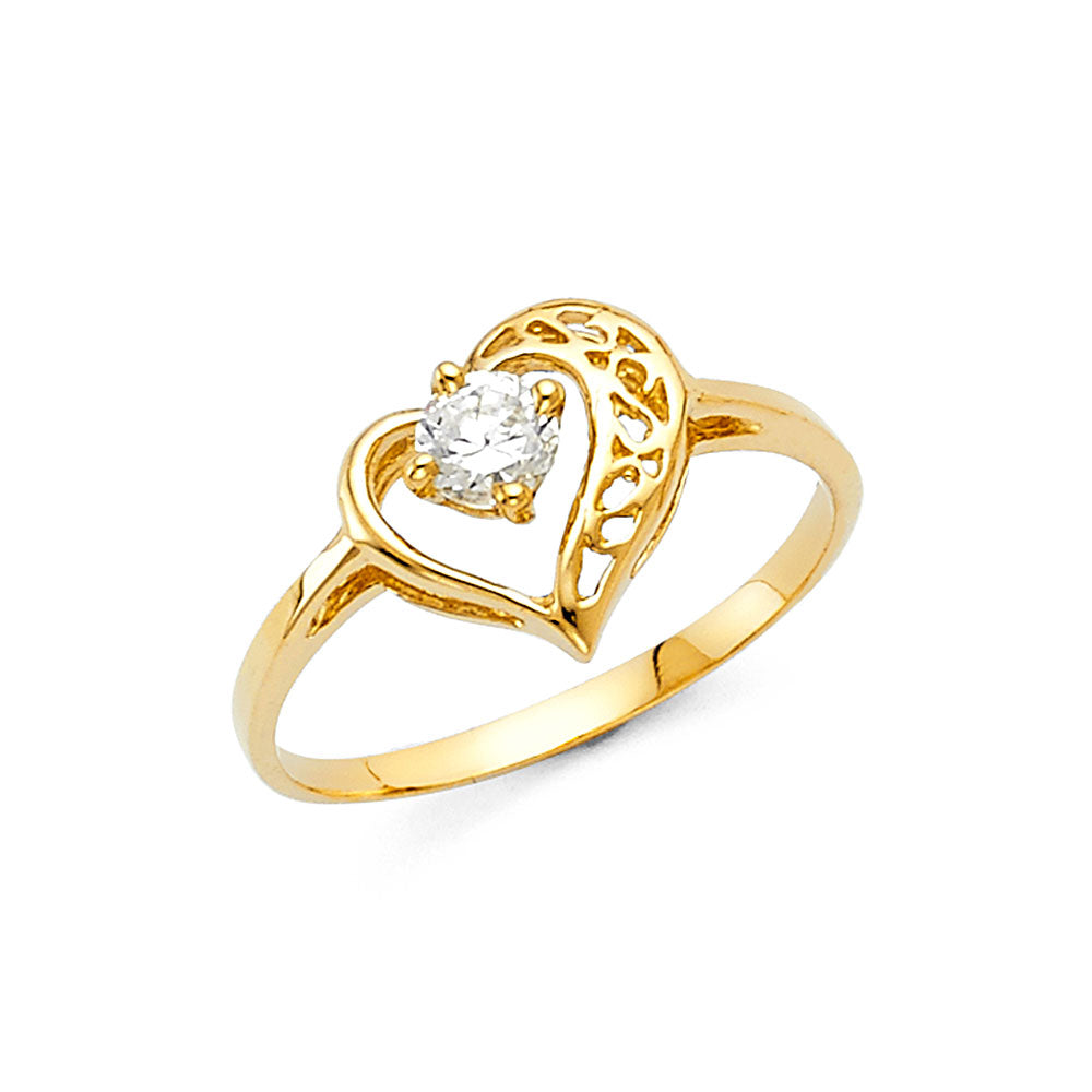 14K Yellow Gold Fancy CZ & Mother's Ring - RG2188
