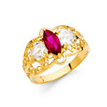 14K Yellow Gold Fancy CZ & Mother's Ring - RG2192