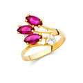 14K Yellow Gold Fancy CZ & Mother's Ring - RG2194
