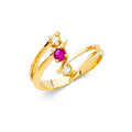 14K Yellow Gold Fancy CZ & Mother's Ring - RG2199