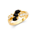 14K Yellow Gold Fancy CZ & Mother's Ring - RG2200