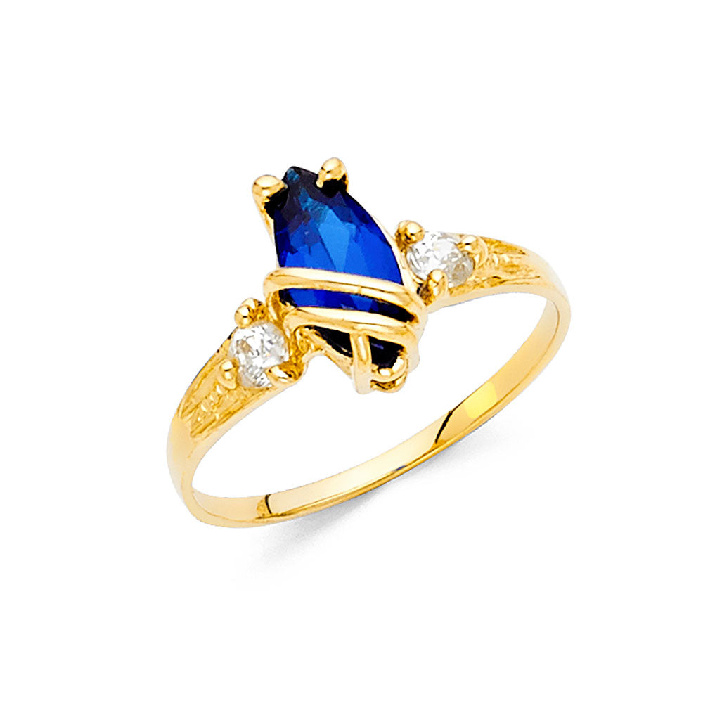 14K Yellow Gold Fancy CZ & Mother's Ring - RG2204