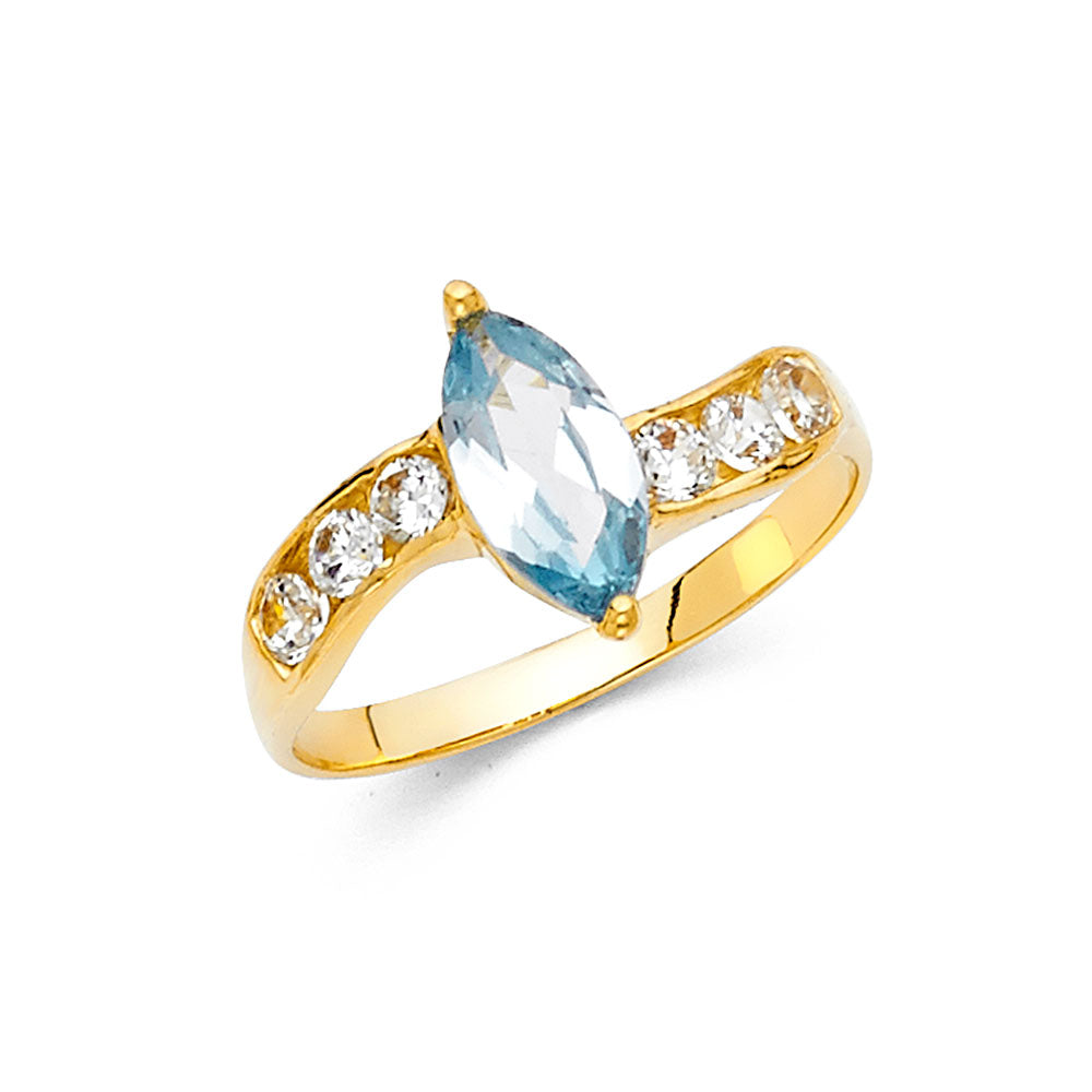 14K Yellow Gold Fancy CZ & Mother's Ring - RG2205