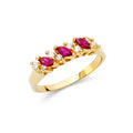14K Yellow Gold Fancy CZ & Mother's Ring - RG2215