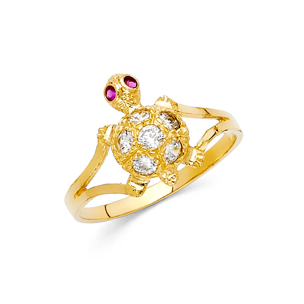 14K Yellow Gold Butterfly, Animal & Lucky Ring - RG2249