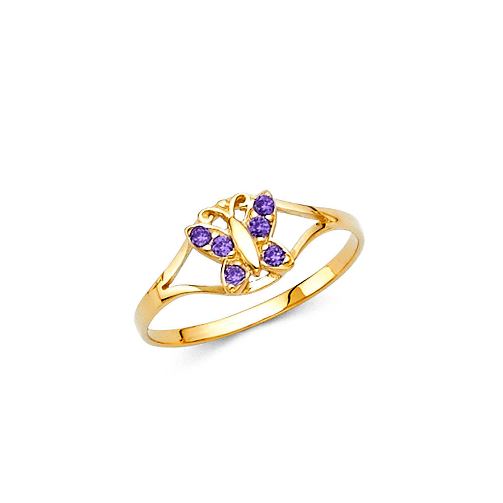 14K Yellow Gold Monthly & Zodiac Jewelry - RG2296 - Image 2