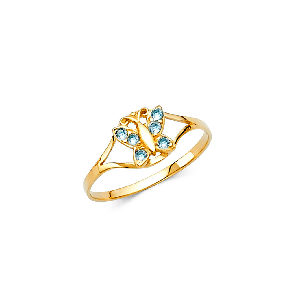 14K Yellow Gold Monthly & Zodiac Jewelry - RG2296 - Image 3