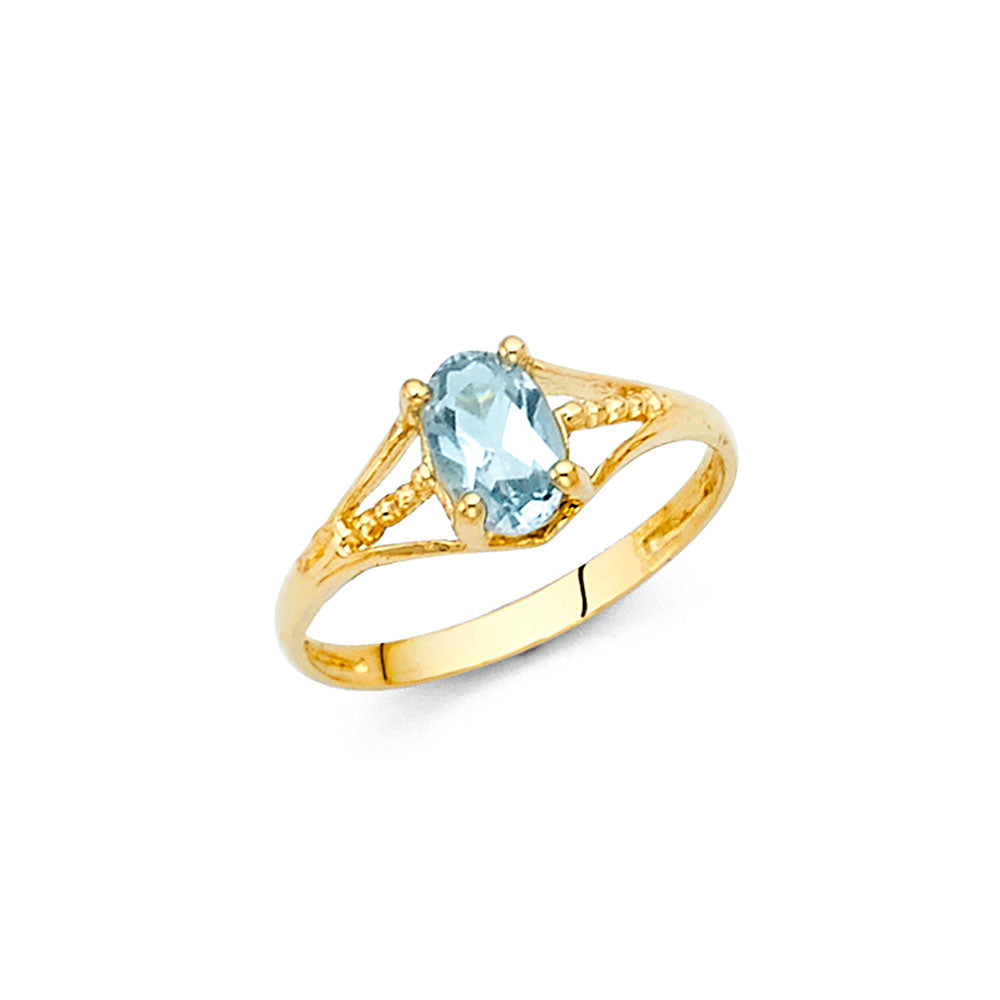 14K Yellow Gold Monthly & Zodiac Jewelry - RG2297 - Image 3