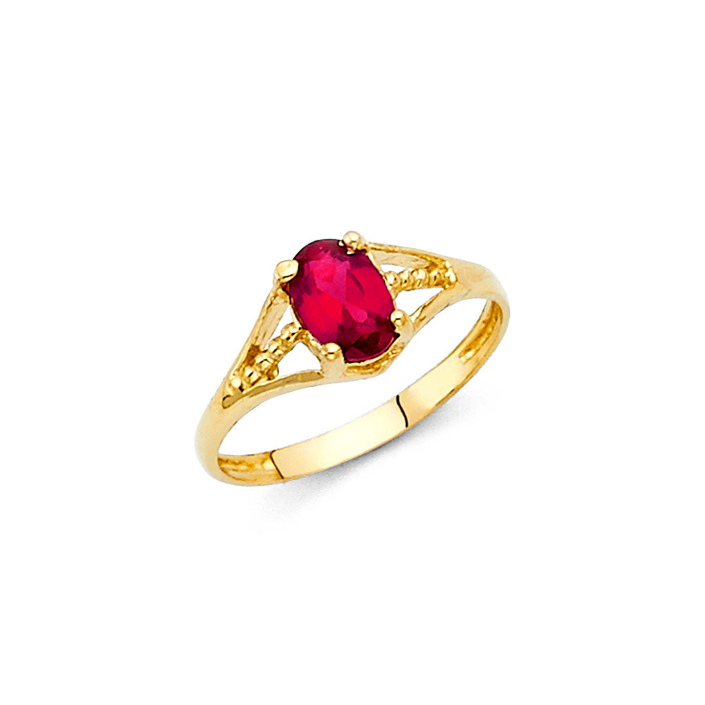 14K Yellow Gold Monthly & Zodiac Jewelry - RG2297 - Image 7